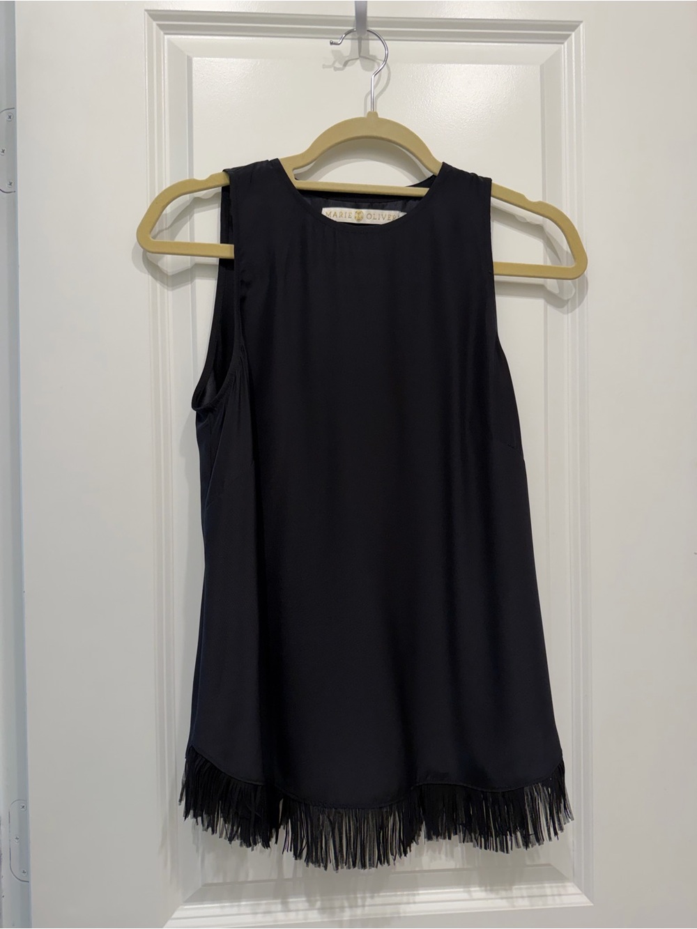 Marie Oliver Paige Fringe Tank 100% Silk